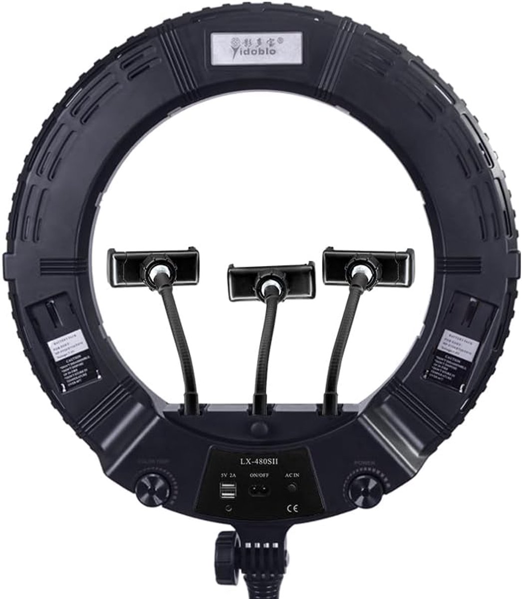 18 Inch Ring Light YouTube LED TikTok Ringlight Kit Color Temperature 3200K to 5500K Makeup Ringlights with Phone - ShopVlot