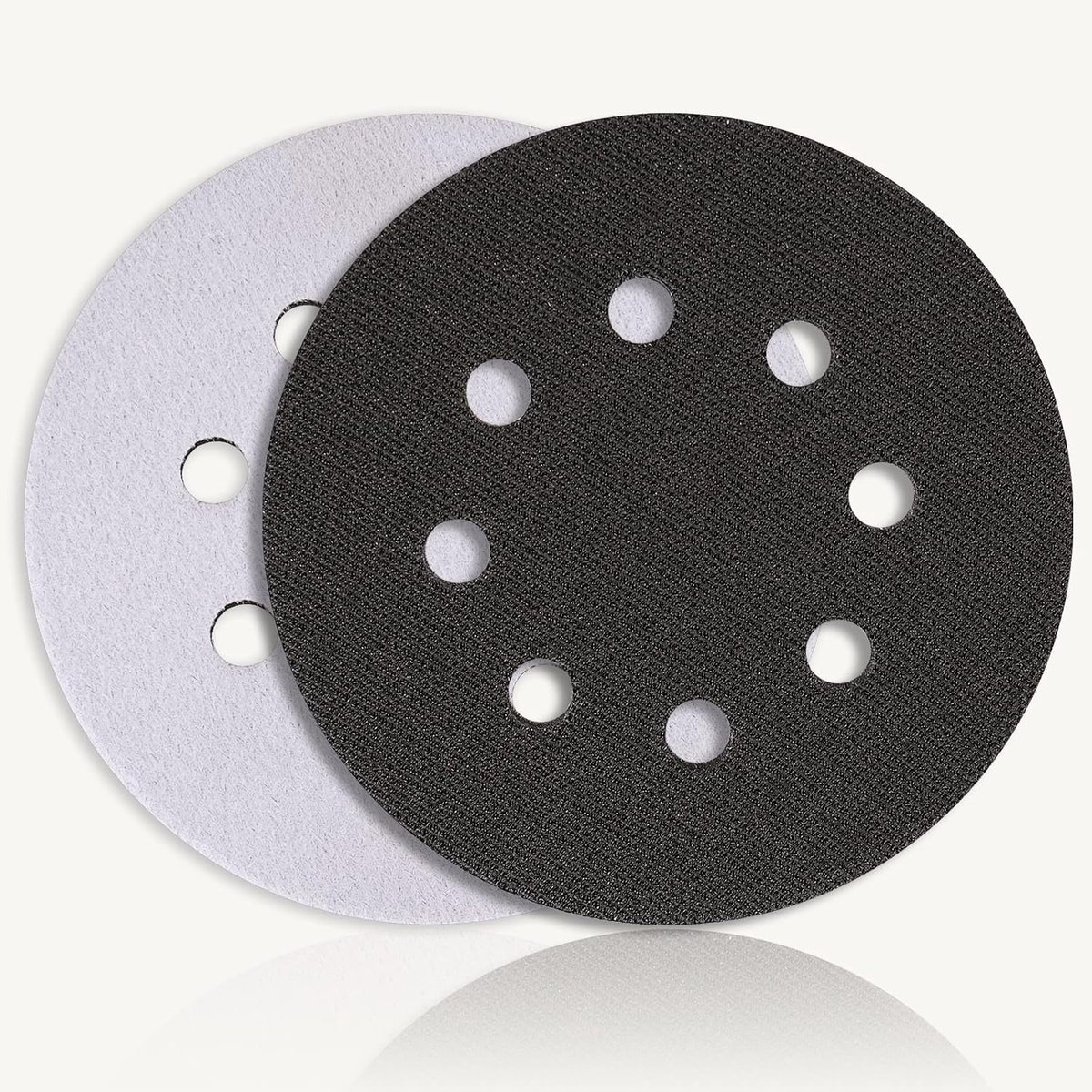 STEBRUAM 2 Pack 8-Hole Soft Sponge Sanding Plates for Grinding Machine and Noise Reduction Protection (125mm) - ShopVlot