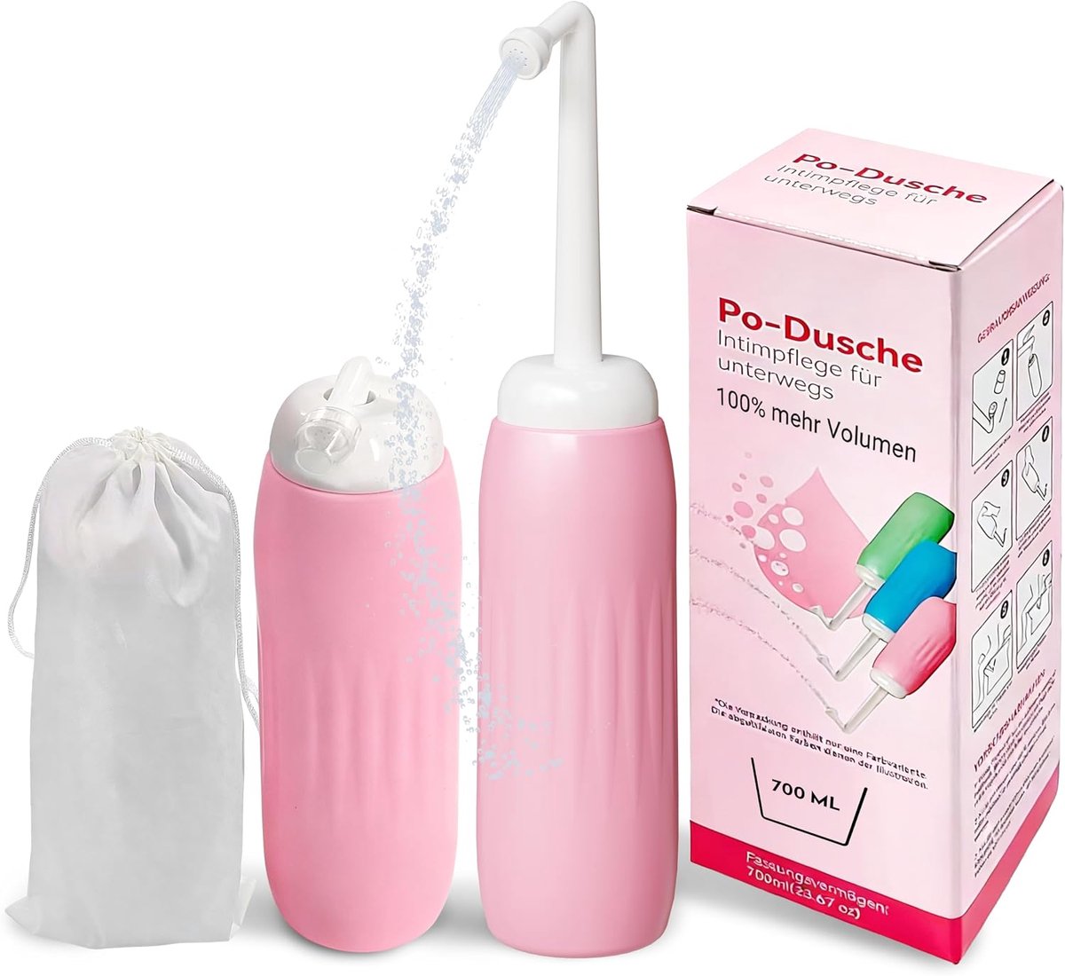 Opvouwbare billen douche, 700 ml, draagbare intieme douche, draagbaar bidet voor op reis - ShopVlot