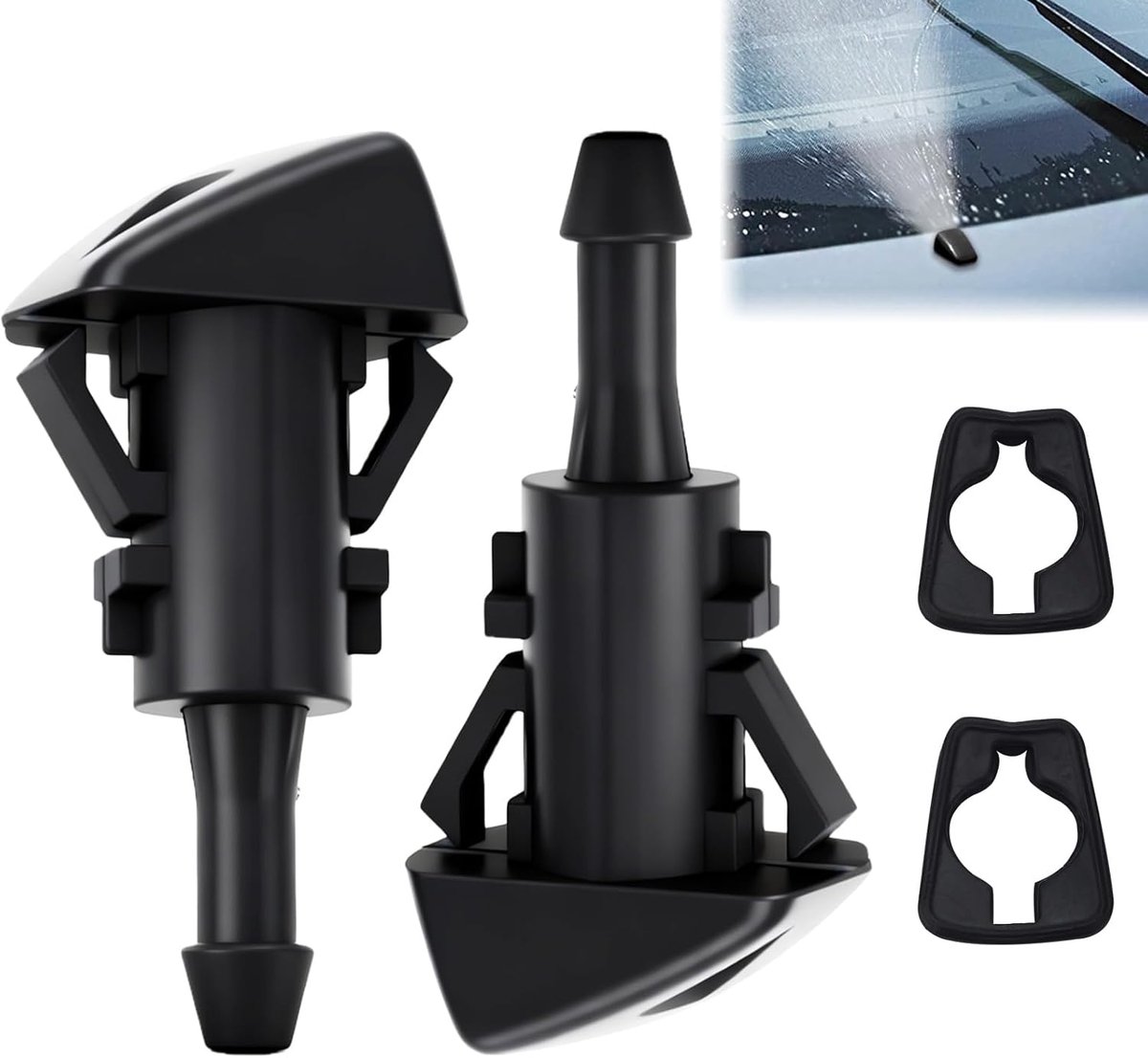 Windscreen washers pack van 2 - vervangingsonderdelen - universele pasvorm - geschikt voor Jeep en Chrysler - ShopVlot
