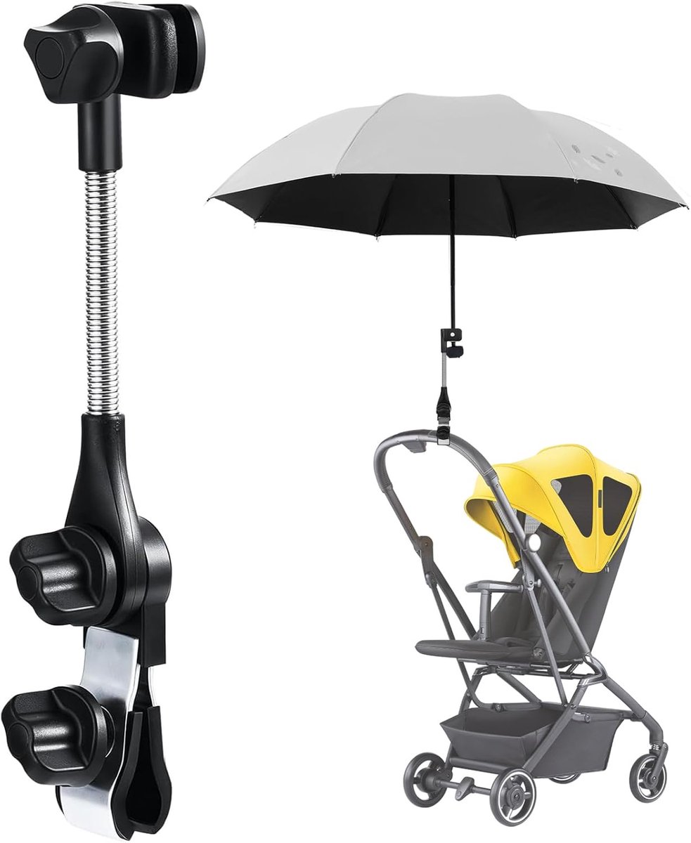 SnelShoppen - Verstelbare Parasolhouder voor Rollator, Kinderwagen, Universele Umbrella Accessoire, Robuuste Parasolhouder voor Rolstoel, Golfkar, Fie