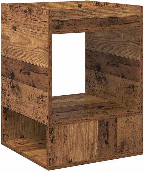 Bijzettafel voor woonkamer van houtmateriaal met rechthoekige vorm en glad oppervlak, bijzettafel voor moderne inrichting met royale legplank — afbeelding 2