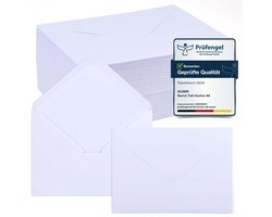 110x Siumir Briefumschläge DIN C6 (16.4x11.5cm) - Premium Kuverts in Weiß mit spitzer Klappe - ShopVlot