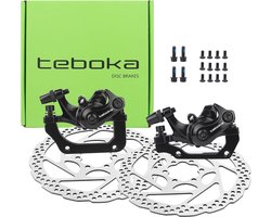 Front and rear disc brake set, cast aluminium, CNC precision, strong braking force, with 160/180 mm ceramic brake - ShopVlot