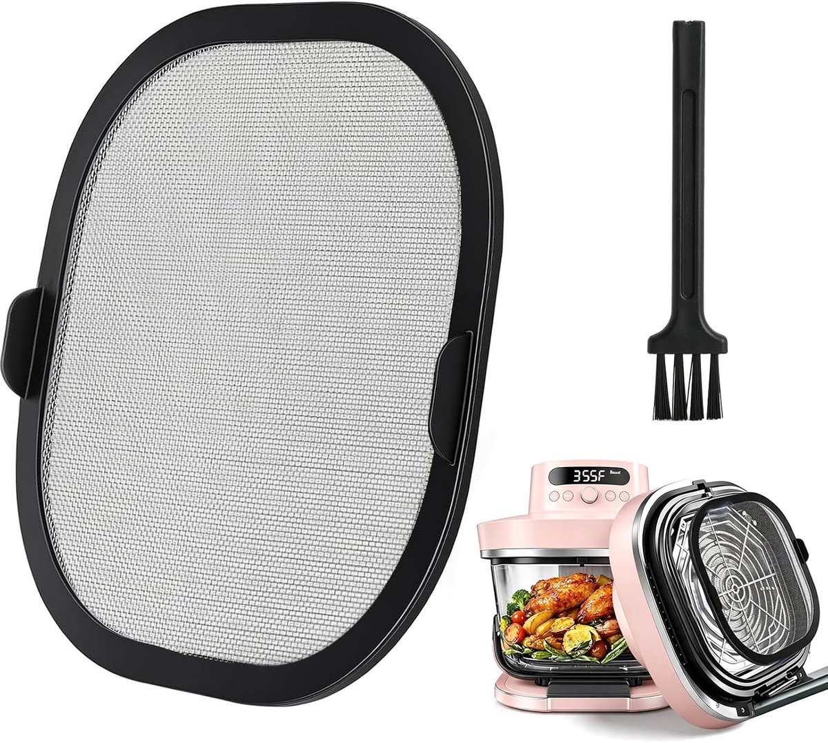 Spatbescherming voor Ninja CRISPi PRO XL AS090EU roestvrij staal spatbescherming magnetisch fijnmazig - ShopVlot