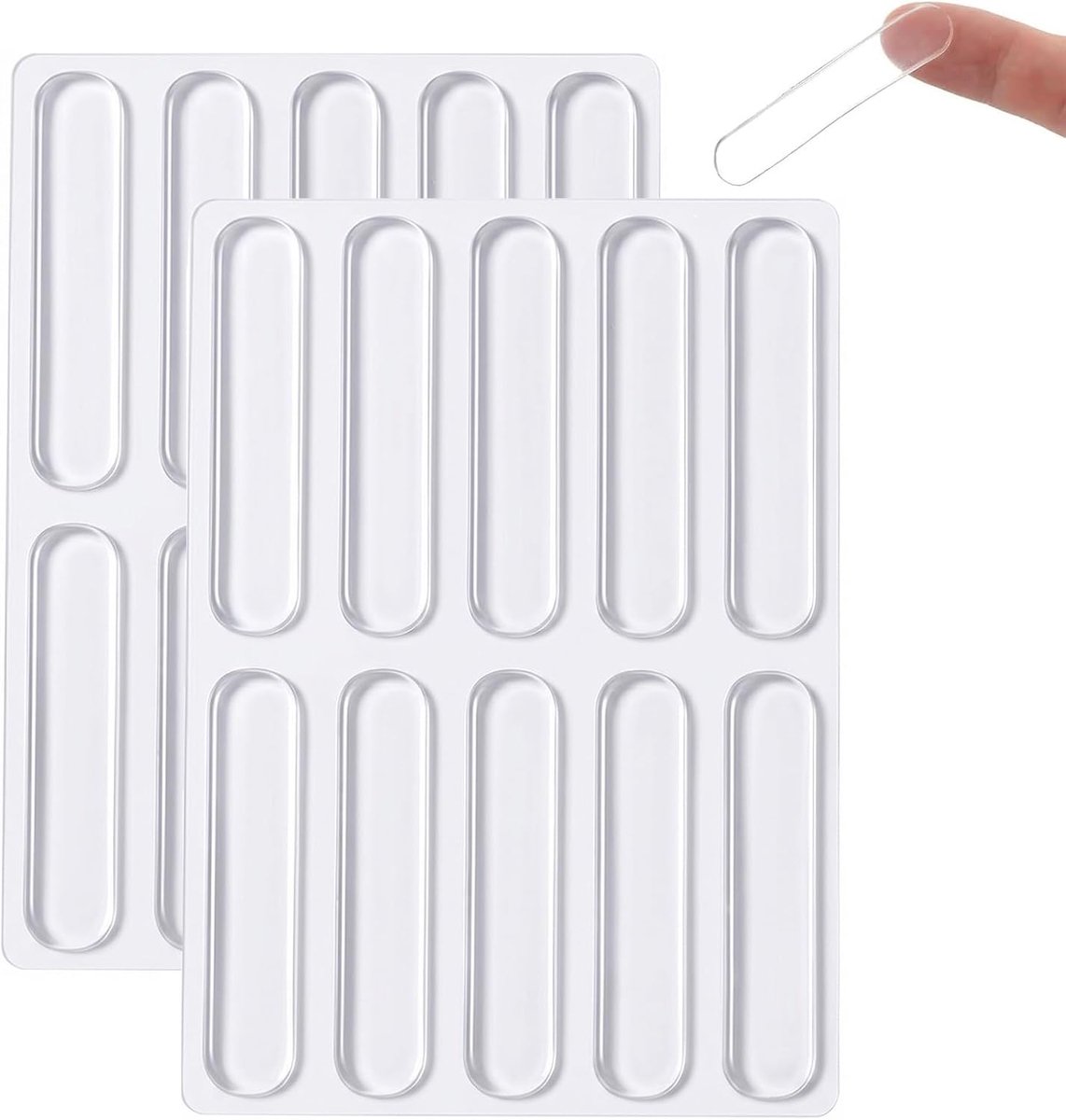 Pack of 20 Wall and Furniture Protectors, Silicone Strips Transparent Self-Adhesive for Doors, Cabinets and Car - ShopVlot