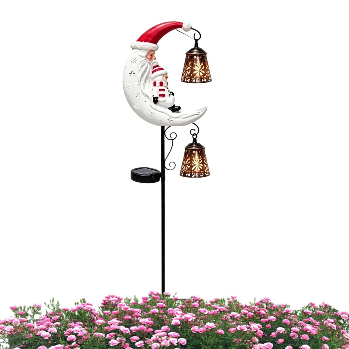 Niamora Solar Led kerstman - Kerstman op zonne-energie - Solar kerstdecoratie - Kerstverlichting - Voor buiten, patio, gazon, pad, achtertuin, tuin.