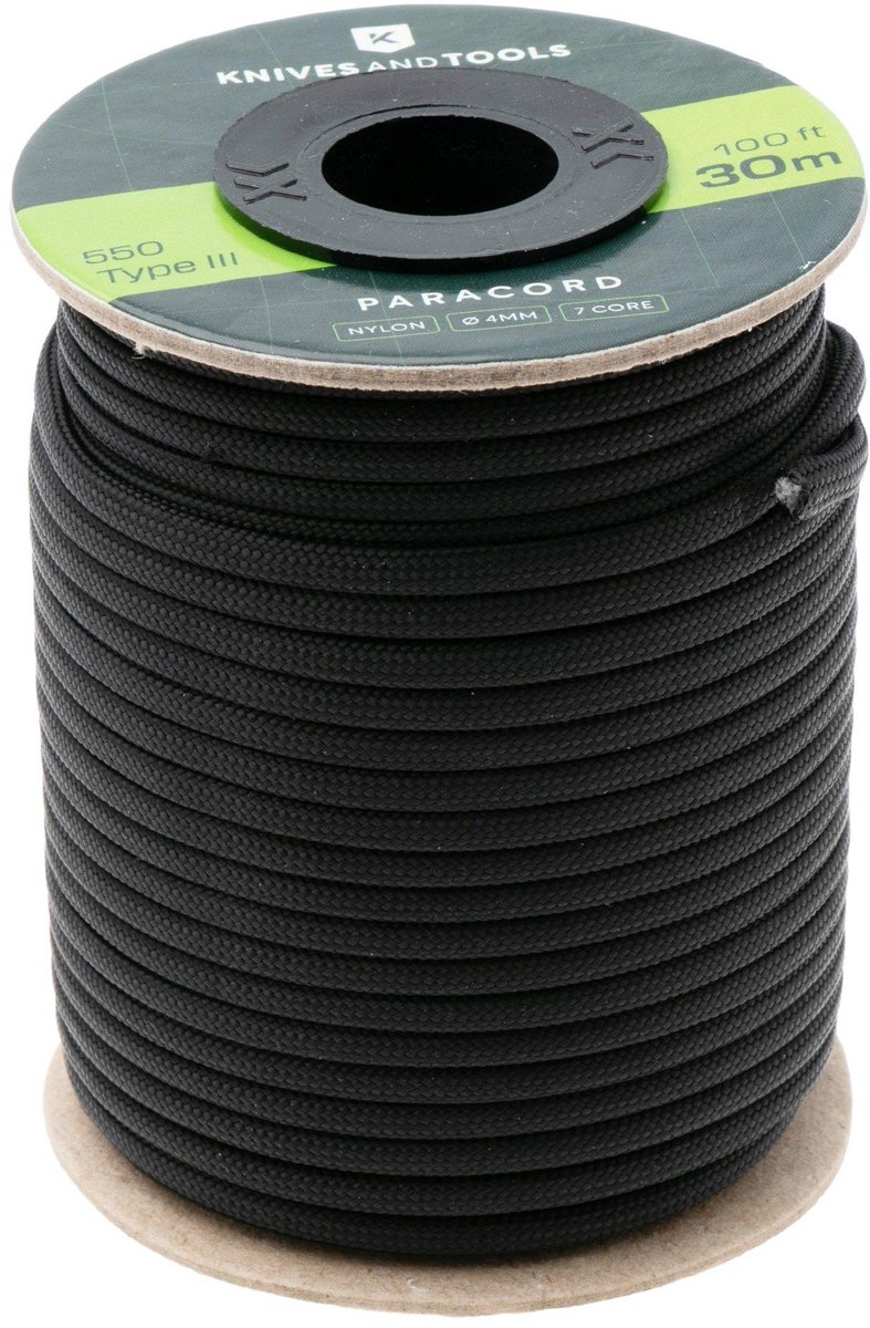 Knivesandtools 550 Paracord Type III - 30m Black