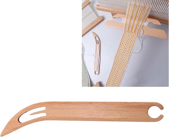 Houten Weefspoel voor het Weven van Intricate Patronen en Ontwerpen, Compact en Lichtgewicht voor Onderweg, Ideaal voor Weefprojecten en Creatieve Hobby's — afbeelding 3