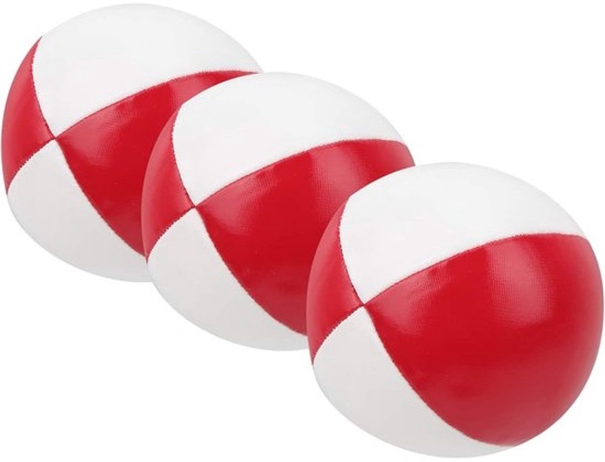Set jongleerballen - Oefenballen voor balanceren - Vaardigheden verbeteren - Scheurbestendig PU-materiaal - 63 Cm diameter - Rood en wit