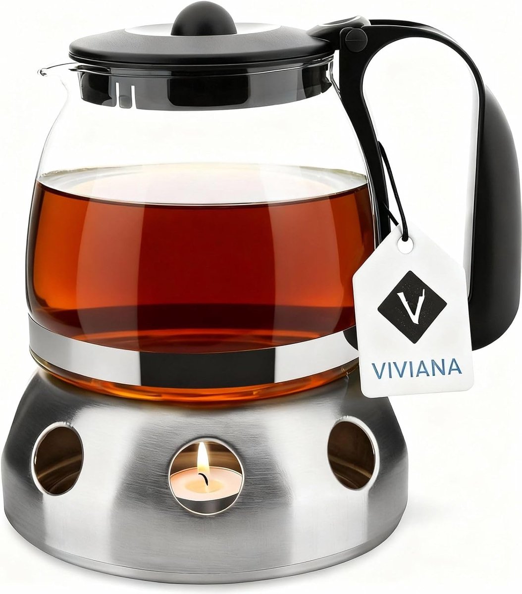 Viviana Glass teapot "Shov Edition" – heat-resistant teapot with stainless steel infuser, ideal for loose tea & clear - ShopVlot