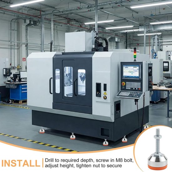 Verstelbare machinepoten met M8 schroefdraad, 40 mm hoogte, 4 stuks voor stabiele meubels — afbeelding 3
