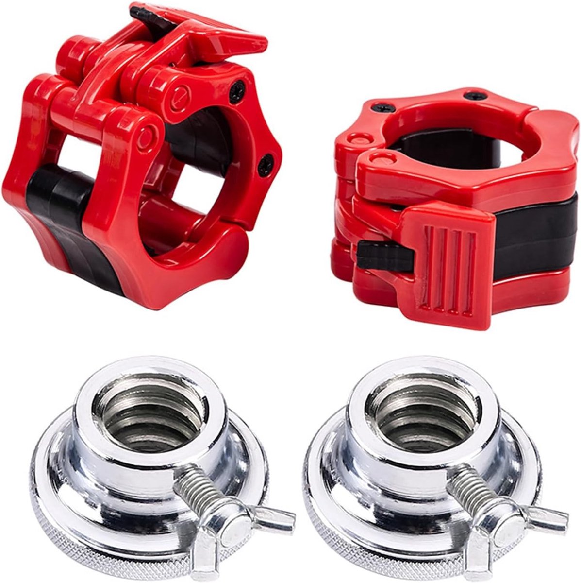 Set van 4 Dumbbell Clips 28 mm - Snelle Ontgrendeling Barbell Klemmen voor Gewichtheffen, Fitness en Sportactiviteiten