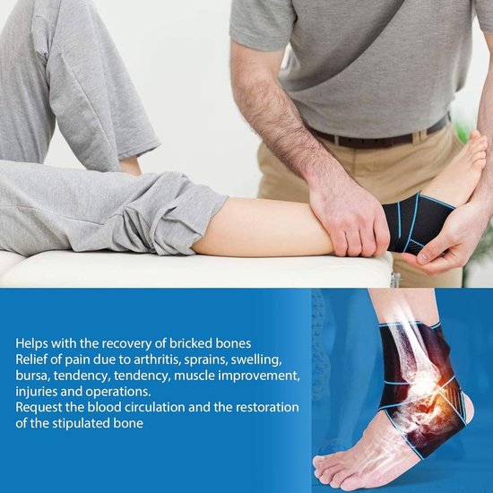 2 Stuks Enkelsupport | Zeer Elastische Enkelsbandages met Antislip Siliconen | Ideaal voor Sport, Hardlopen en Fietsen — afbeelding 3