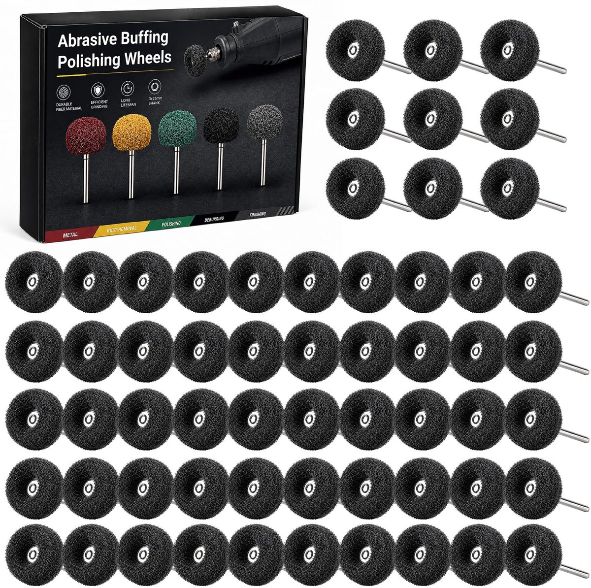 Shineboc 50 Stuks Schurende Wielen 400 Grit Polijsten Polijsten Wielen Set - ShopVlot