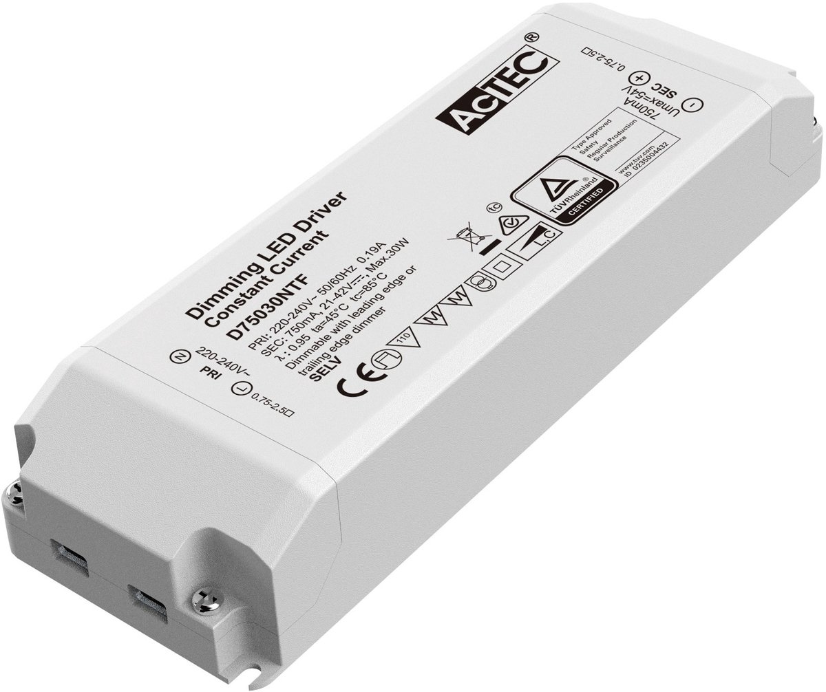 Deco LED-driver van Fantasia voor dimbare LED-verlichting - triac dimbaar, 30 watt, 750mA uitgangsstroom, 220-240V