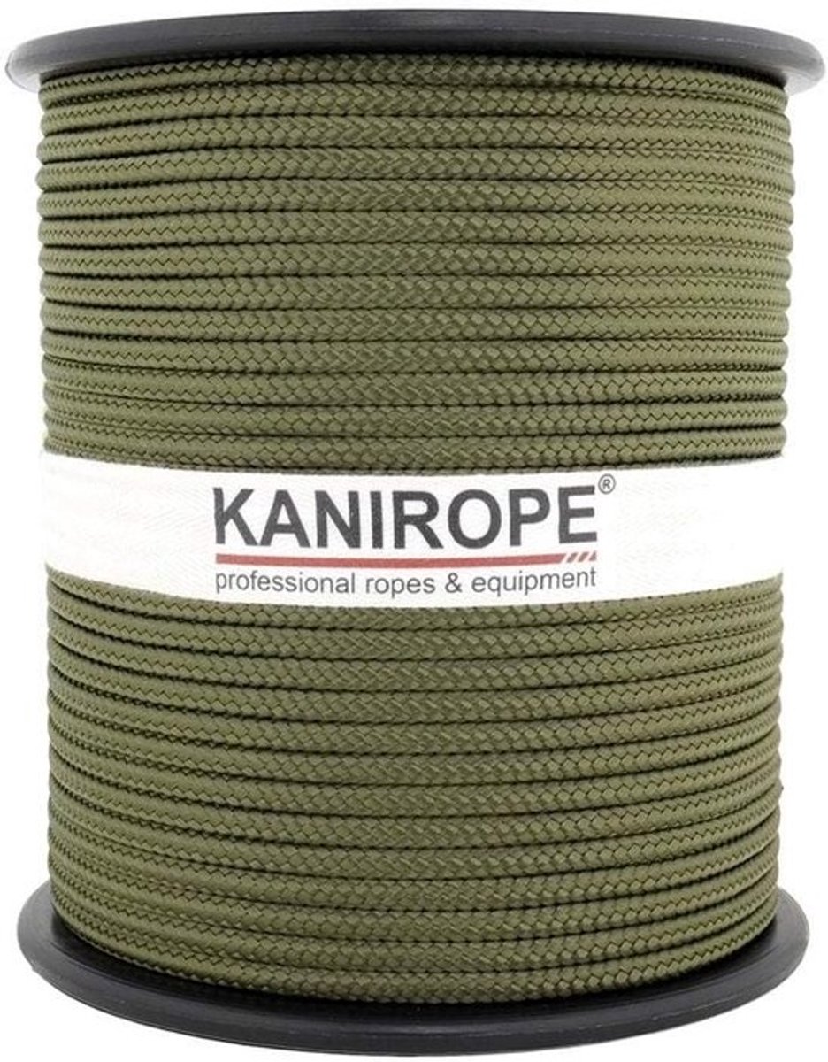 PP-touw - Polypropyleenkoord - Veelzijdig bevestigingskoord - 16-voudig gevlochten constructie - 3 mm diameter - 100 m - Olijfgroen