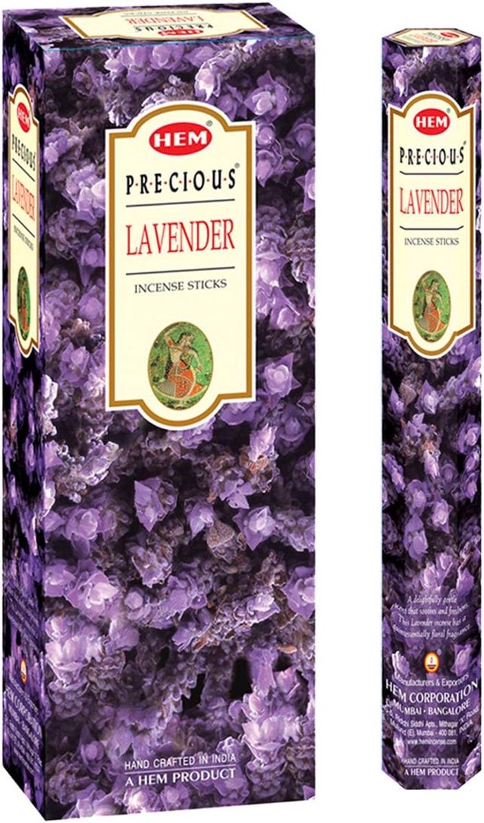 HEM Lavender Incense Sticks - Pack of 6 Hexagonal Tubes - Handmade in India - Floral Fragrance - 301g, Large - ShopVlot