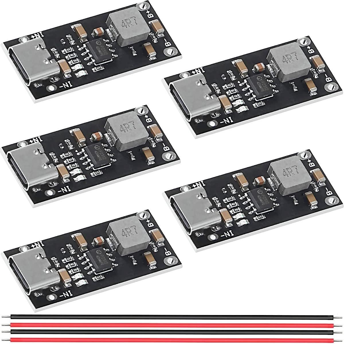 5pcs Type-C Charging Board Lithium Battery Charging Board 3A Polymer Ternary Lithium Battery Fast Charger Type-C USB - ShopVlot