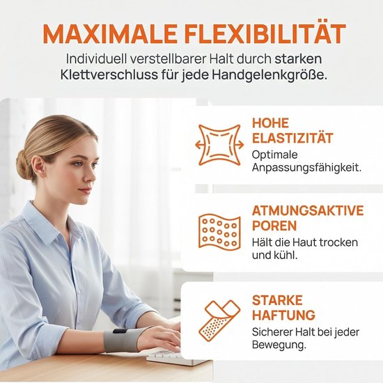 Verstelbare Polsbandage voor Sport - Ademend Polssteun voor Fitness, Training en Dagelijks Gebruik (Beige) — afbeelding 4