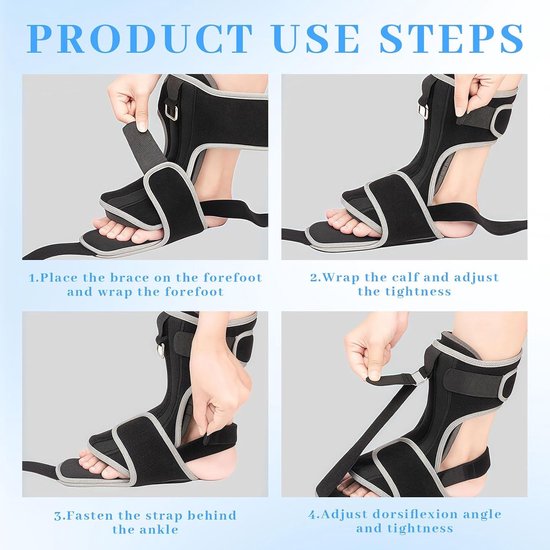 Nachtspalk voor Plantarfasciitis, Voetbandage met Massagebal voor Hielspoor en Ondersteuning van de Voetboog — afbeelding 4