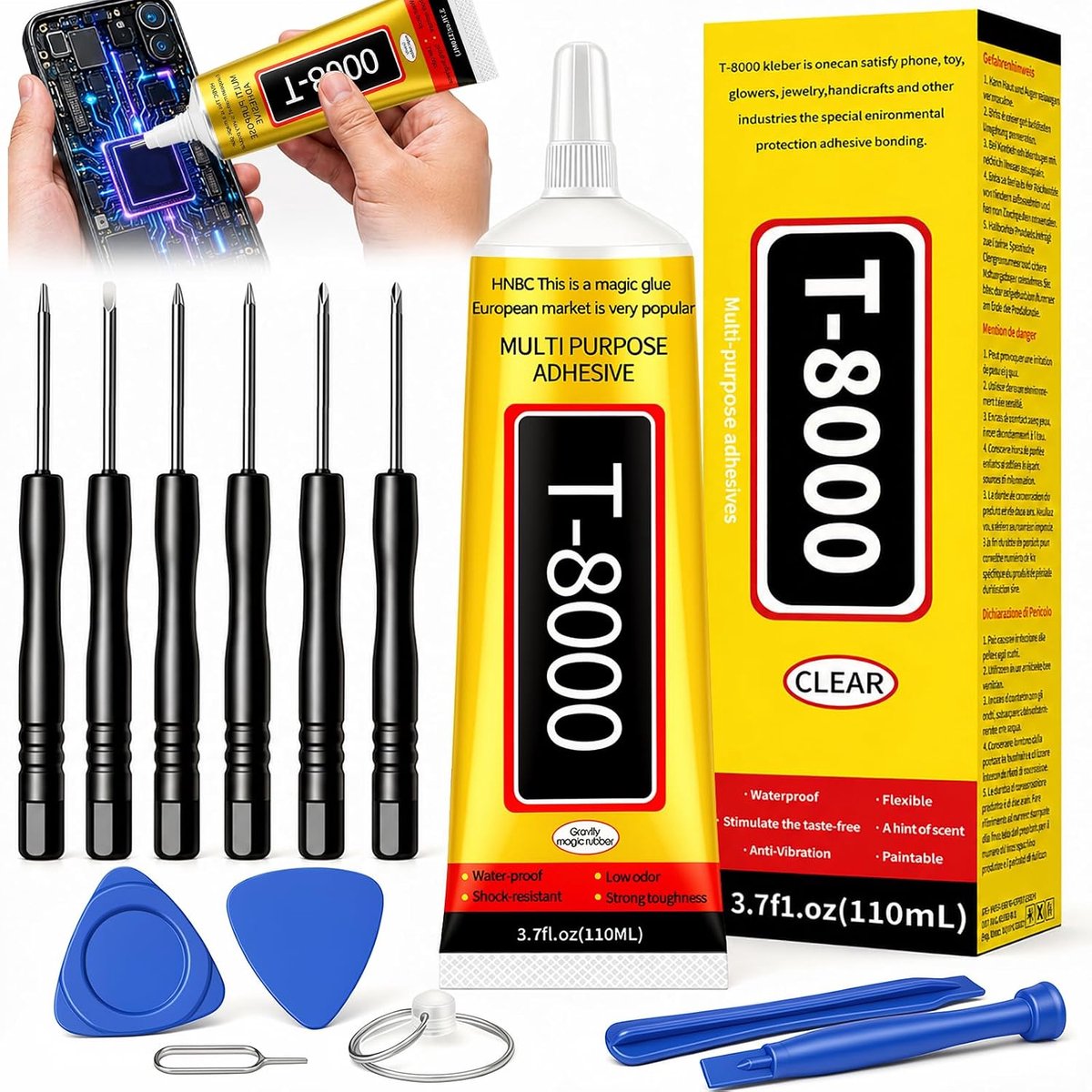 Lijm Scherm voor Mobiele Telefoon met Reparatiegereedschap 110ml - ShopVlot