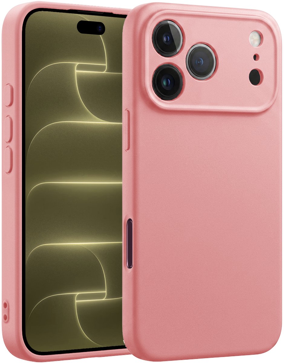 Hoesje - Geschikt voor Apple iPhone 18 Pro Max - Sterk & Shockproof - Hoes Cover - Siliconen Case - Telefoonhoesjes - Lichtroze