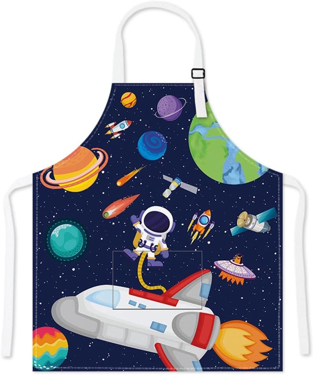 Space Verstelbaar schort met zak voor kinderen van 2 tot 5 jaar, ruimte, 2-5 jaar, Ruimte, 2-5Y - ShopVlot