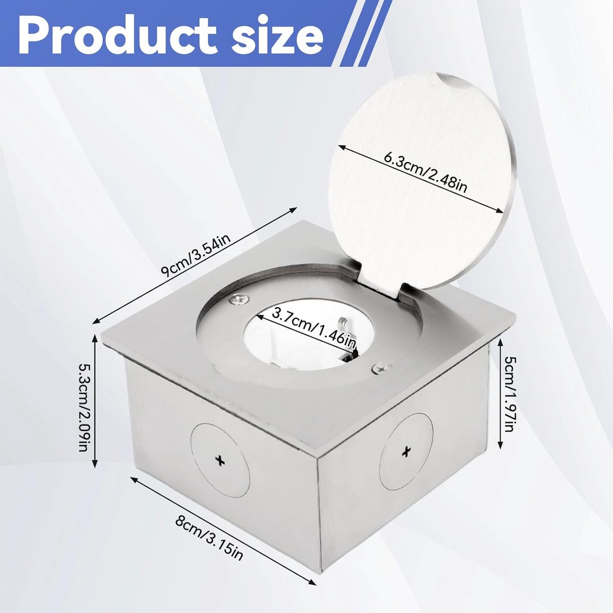 Vloerstopcontact RVS - Enkele Plug Design met Deksel - IP44 Water- en Stofdicht - Voor Naadloze Installatie - ShopVlot