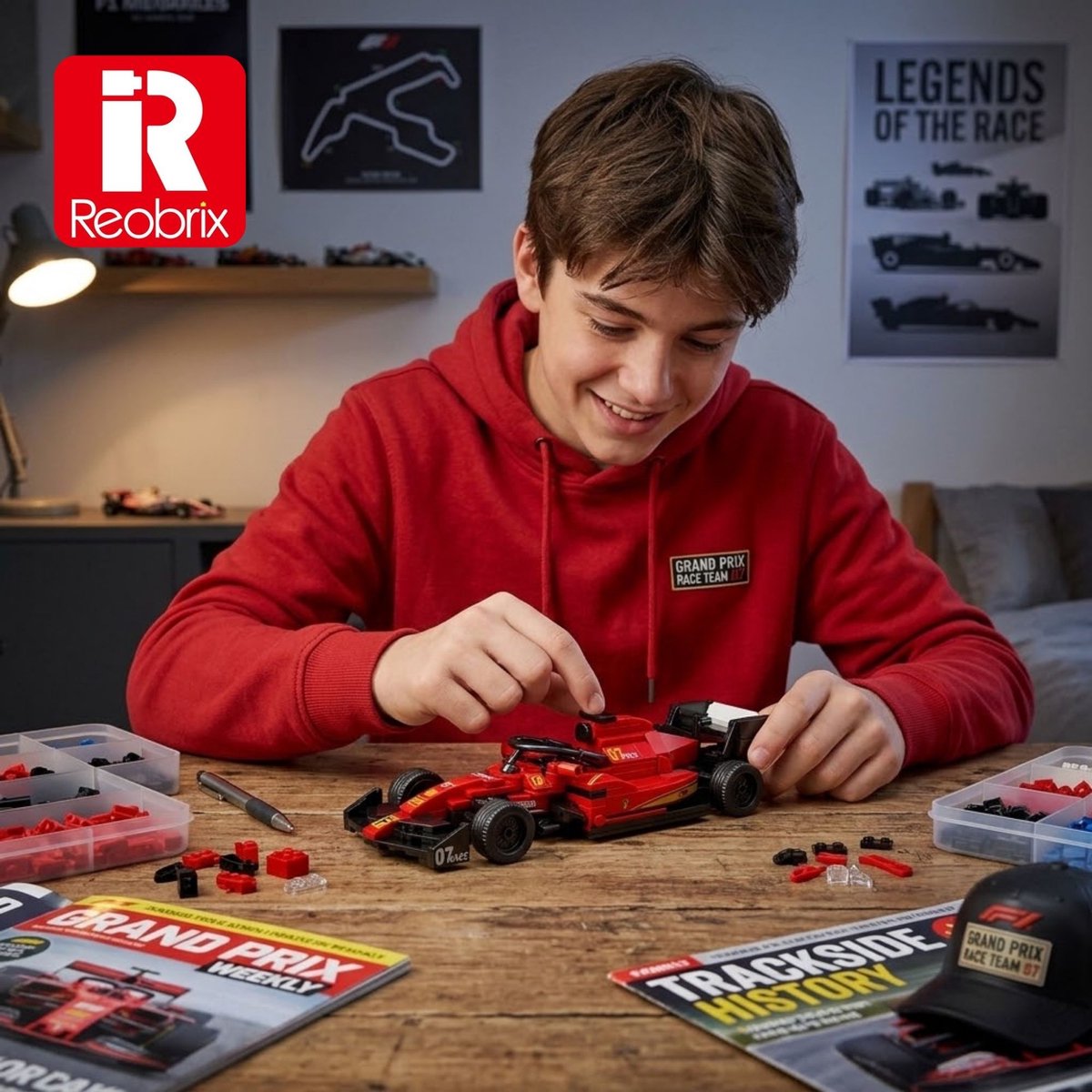 Reobrix 663 Ferrari SF-24 Formule 1 1:24 bouwset | City fast champions adventure | Creator classic motor bouwpakket | Technic speelgoed ideas voor volwassenen | Icons furious F1 speed auto | Technische bouwdoos met 245 bloks — cadeau in Spellen & Speelgoed - foto 6