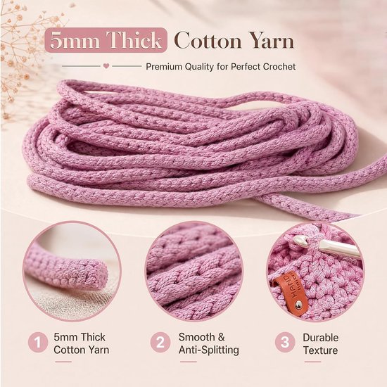 Haakset voor beginners met handleiding, ideaal voor handwerken en creatief haken (roze) — afbeelding 3