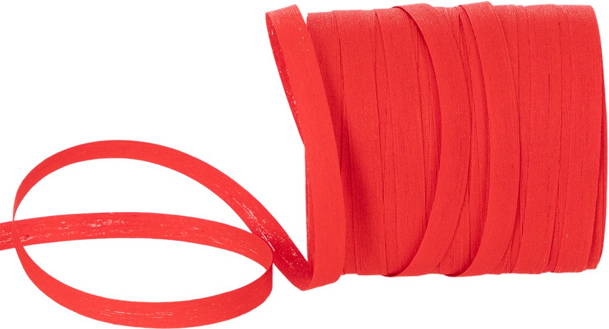 Rood krullint, duurzame cadeauverpakking, rol 10 mm 100 m