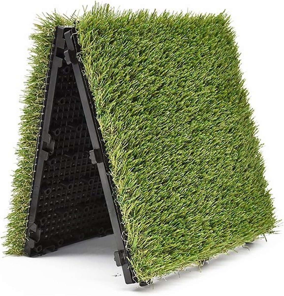 Kunstgrastegels - Kunstgrasmat - Tuindecoratie - In elkaar grijpend systeem - 30 x 30 cm - Groen