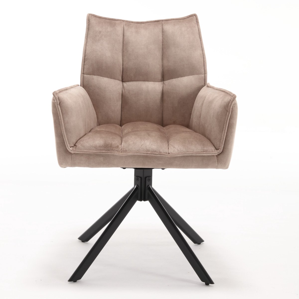 StarFurn Eetkamerstoel Dani - Beige Velvet - Draaibaar - Set van 2