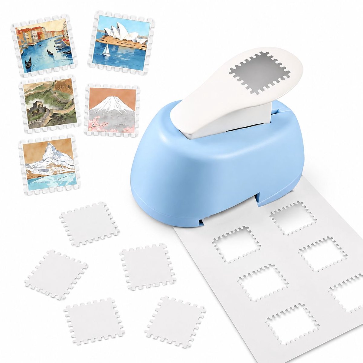 VHV - Postzegel vorm pons - Vierkante perforator - Papierpons - Stempelvormige snijder - Rechthoekige postzegelpons - voor papierknutselen