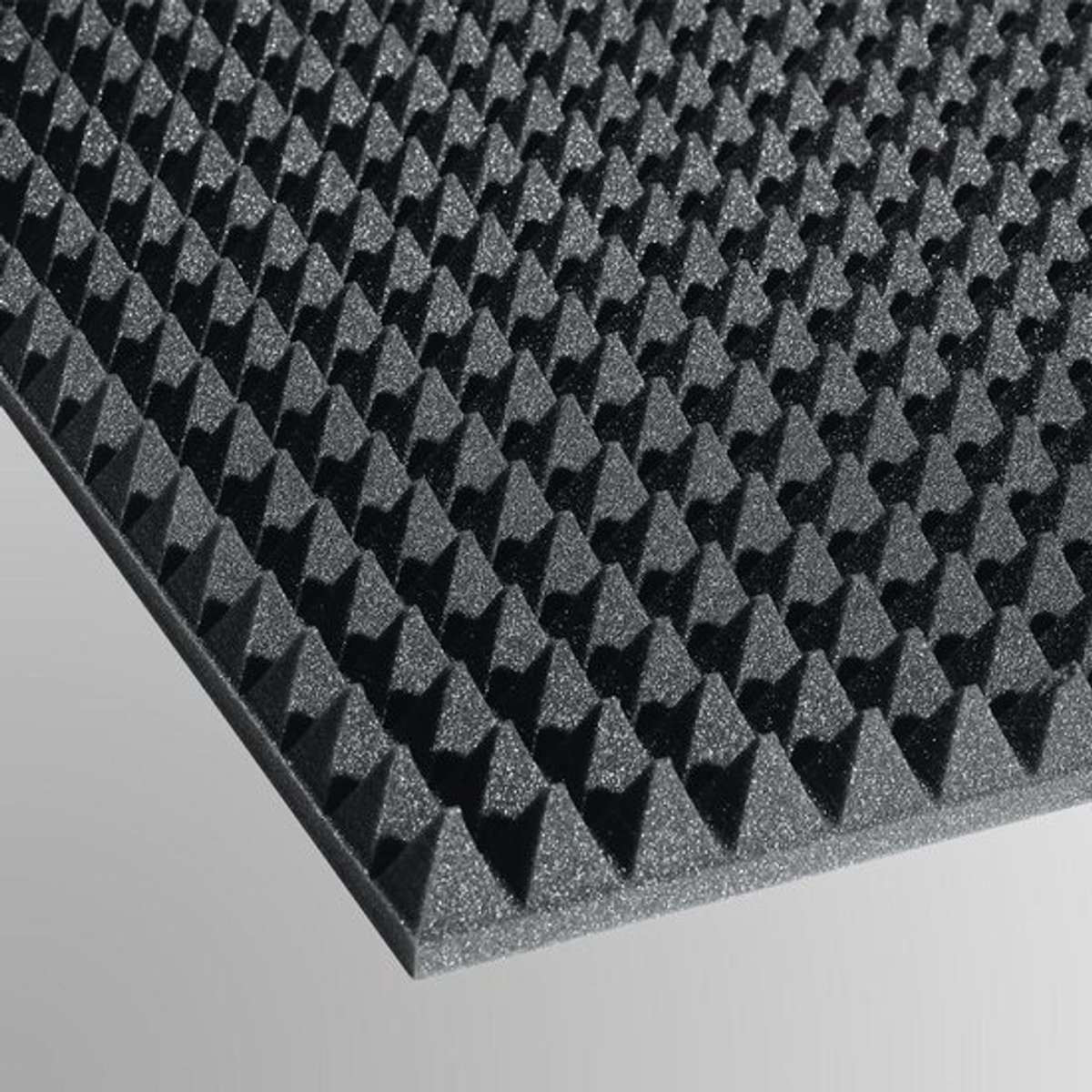 Akoestische Plaat - Geluidsisolatie Paneel - Geluidsabsorptie Verbeteren - Piramidevormige Structuur - 1m x 1m - Donkergrijs