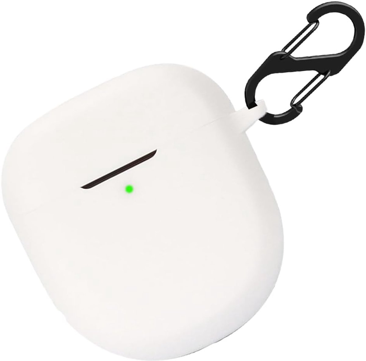 hoesje voor Bose QuietComfort Earbuds II tas, stootvaste beschermhoes en huid beschermende case cover voor Bose QuietComfort oordopjes 2 met sleutelhanger (wit)