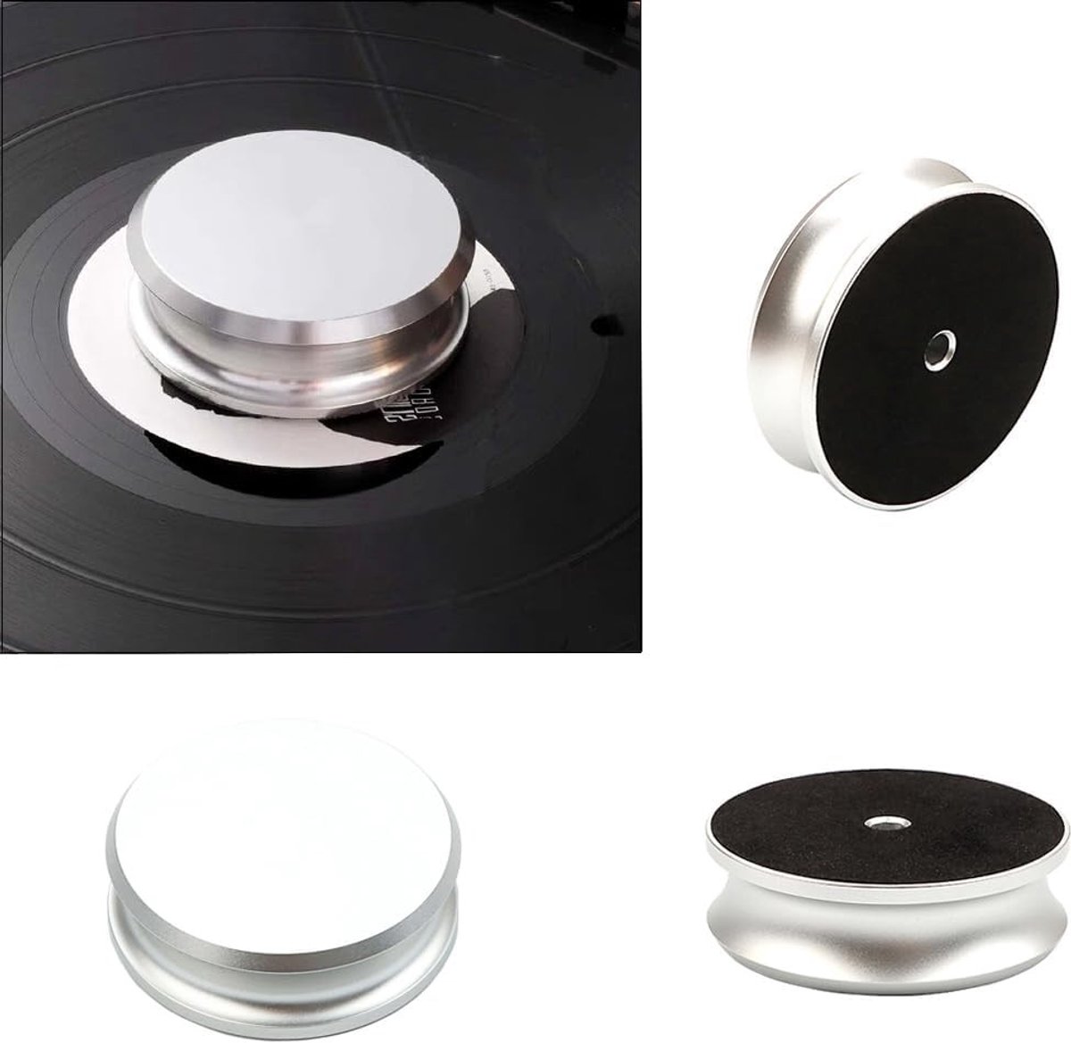 Platenspeler standaard - Zilver - 7,56 x 2,4 cm - Aluminium Gewichtsstabilisator voor Vinyl Platenspelers