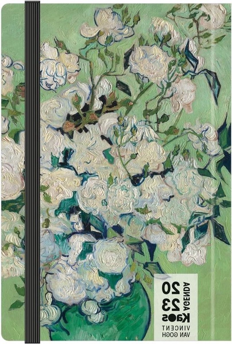 Dagplanner Medium - Agenda Kalender - Thuis Kantoor - Harde Kaft - 12 x 18.5 cm - Van Gogh Roze Vaas