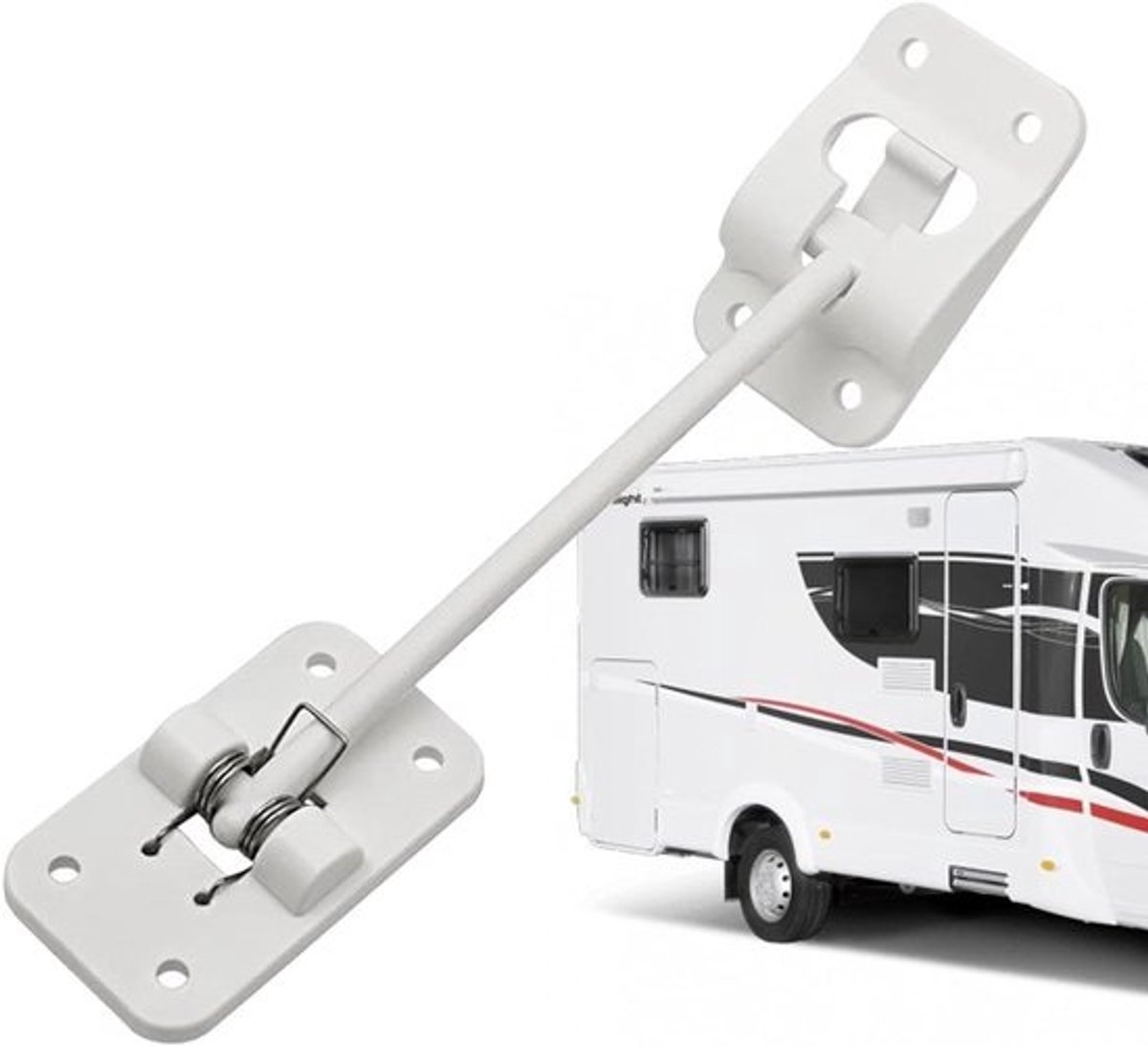 RV Deurhouder - Deurvergrendeling Camper - Veilig Deuren Vergrendelen - Weerbestendig T-Stijl - 4.5 x 19 x 2.01 cm - Wit