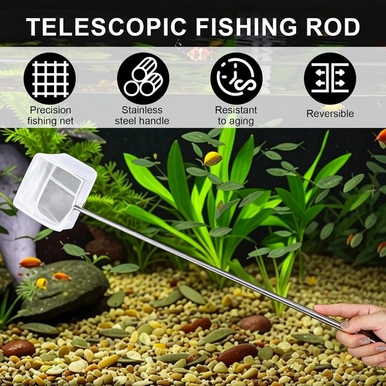 8/10 cm mini-schepnet voor aquarium, 2 stuks — afbeelding 3