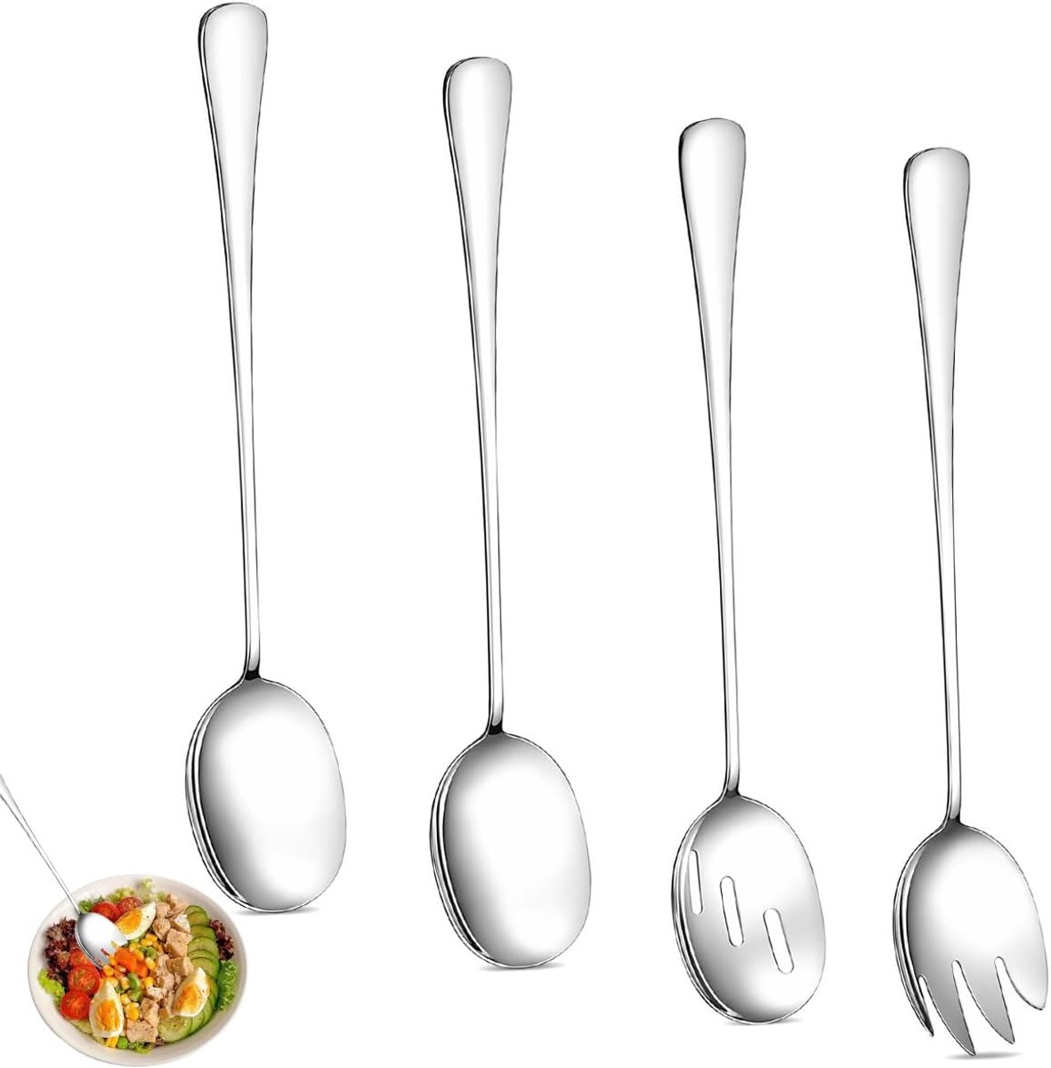 4 Stuks Slabestek Roestvrij Staal, 28 X 5.5 cm, voor Restaurant, Huis