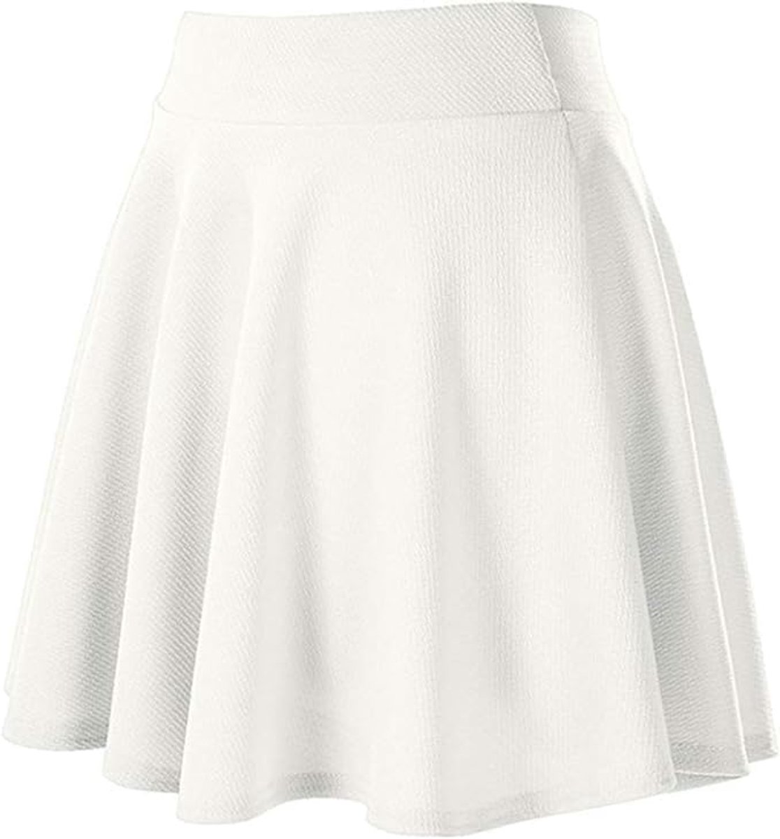 kort A-lijn meisjes met elastische taille, basic solid, skaterstijl