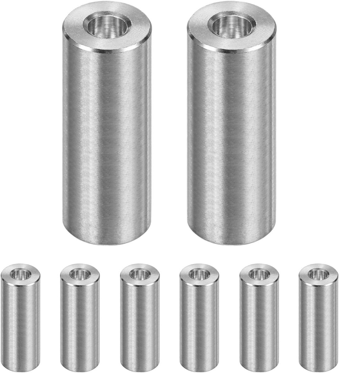 METERXITY 8 STKS M6 304 Rvs Spacers 6mm ID x 14mm OD x 35mm l Metalen Schroef Standoff Bus Plain Finish Ronde Spacer 304 Rvs voor Schroeven Bouten Zilver