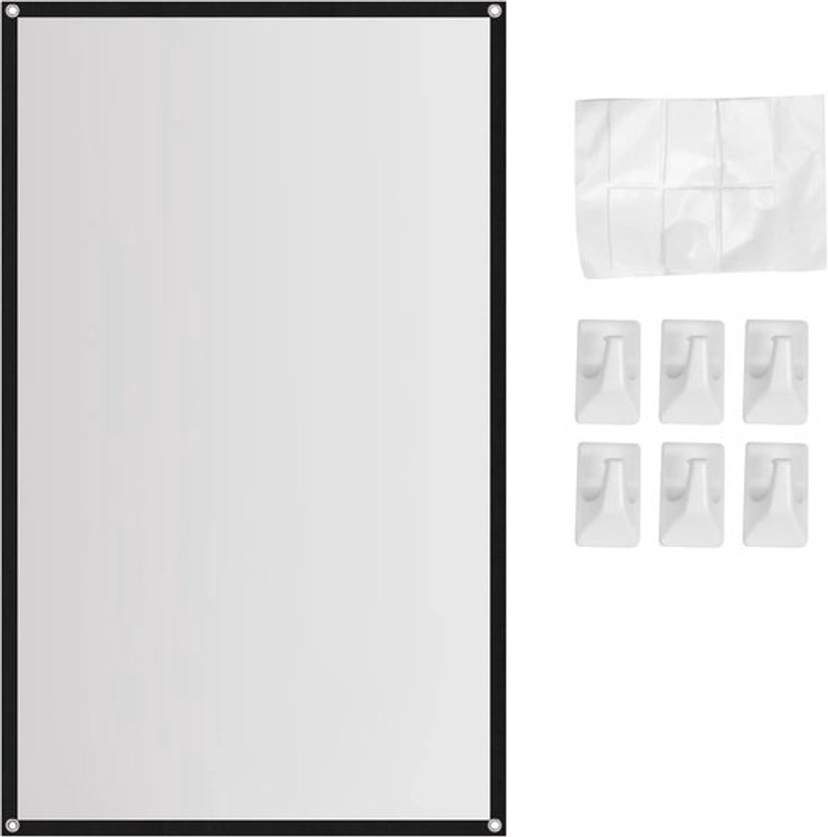 Draagbaar Projectiescherm - Filmscherm HD - Thuisbioscoop Creëren - Anti-Kreuk Polyester - 60 inch - Wit
