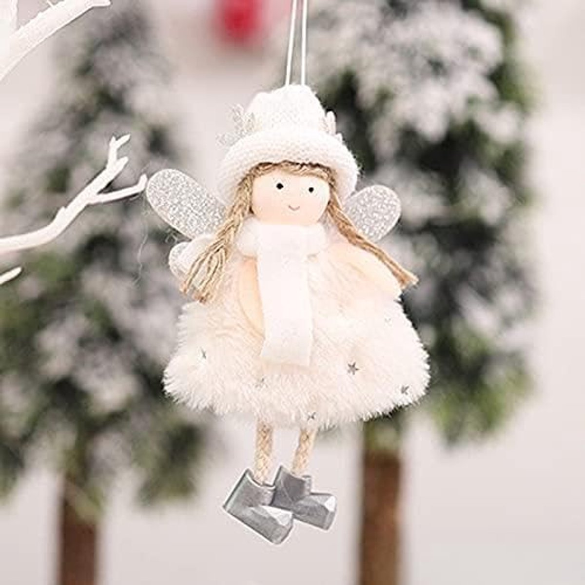 Kunstkerstboom Decoratie Kerst Angel Hangers Kerstboom Decoraties Nieuwjaar Xmas Geschenken Navidad Kerst Ornamenten (Color : B138-white, Grootte : Fast delivery)