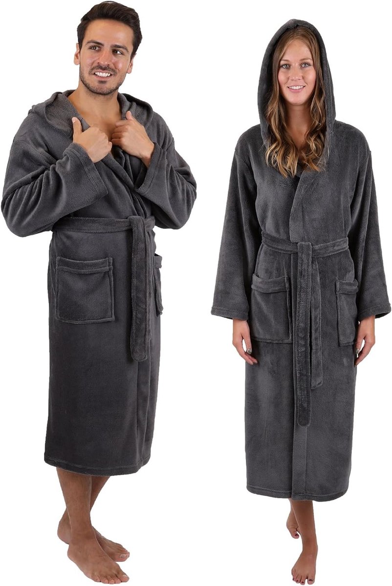 Badjassen voor heren en dames, saunabadjas, lange badjas, saunamantel met capuchon