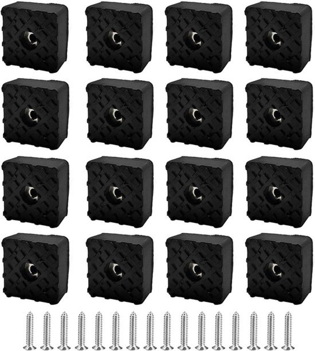 Meubelgrijpers - Vloerbeschermers Stoelpoten - Vloeren Beschermen - Antislip Rubber - 30 x 30 x 10 mm - Zwart