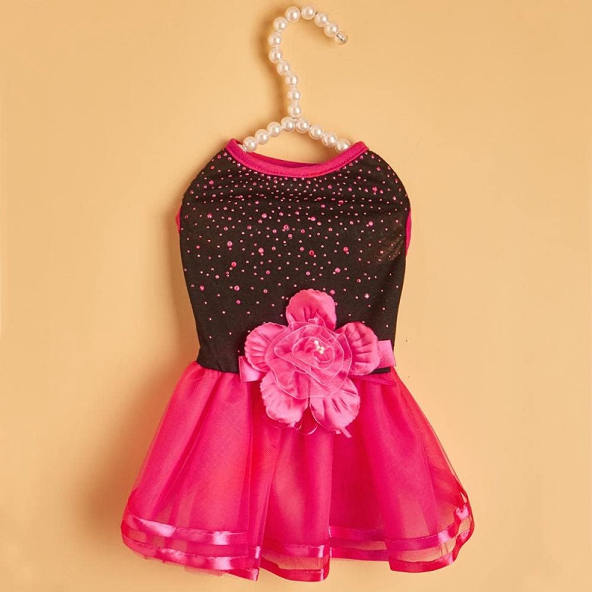 prinses tule tutu jurk voor kat en hond patroon bloemenpatroon bruiloftsoutfit zomerkleding voor kleine en middelgrote katten