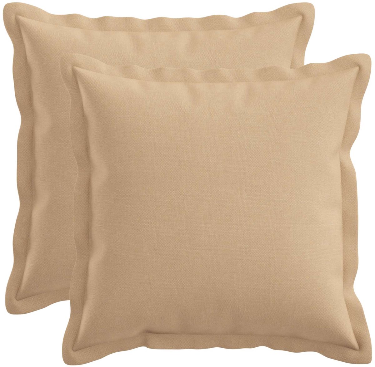 vidaXL Dekenkussen - 2 - st - HOUTEN - Crèmekleurig - 40 - x - 40 - cm - Faux - Linnen